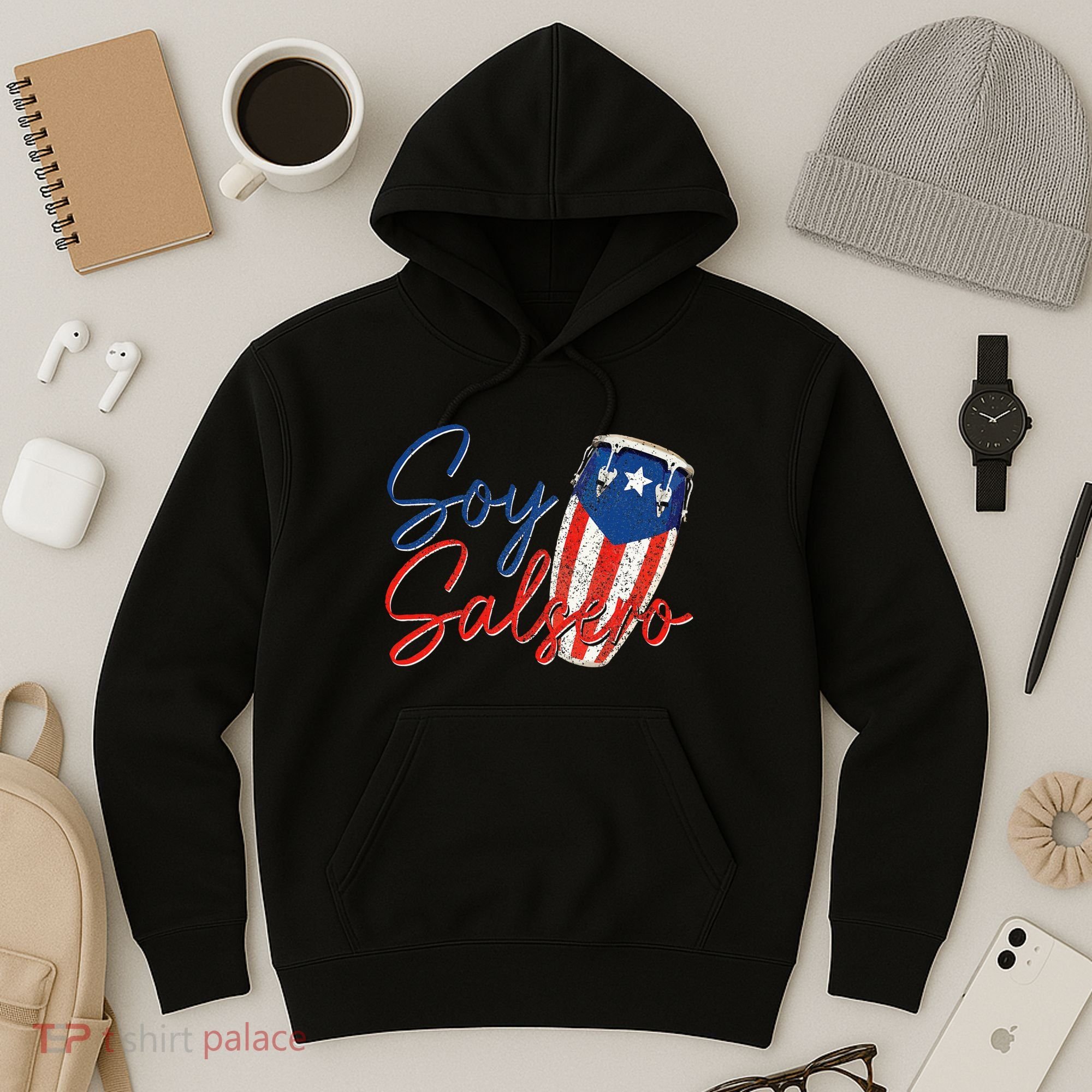 Puerto Rico Salsa Dancing Music Flag Caribbean Souvenir Hoodie