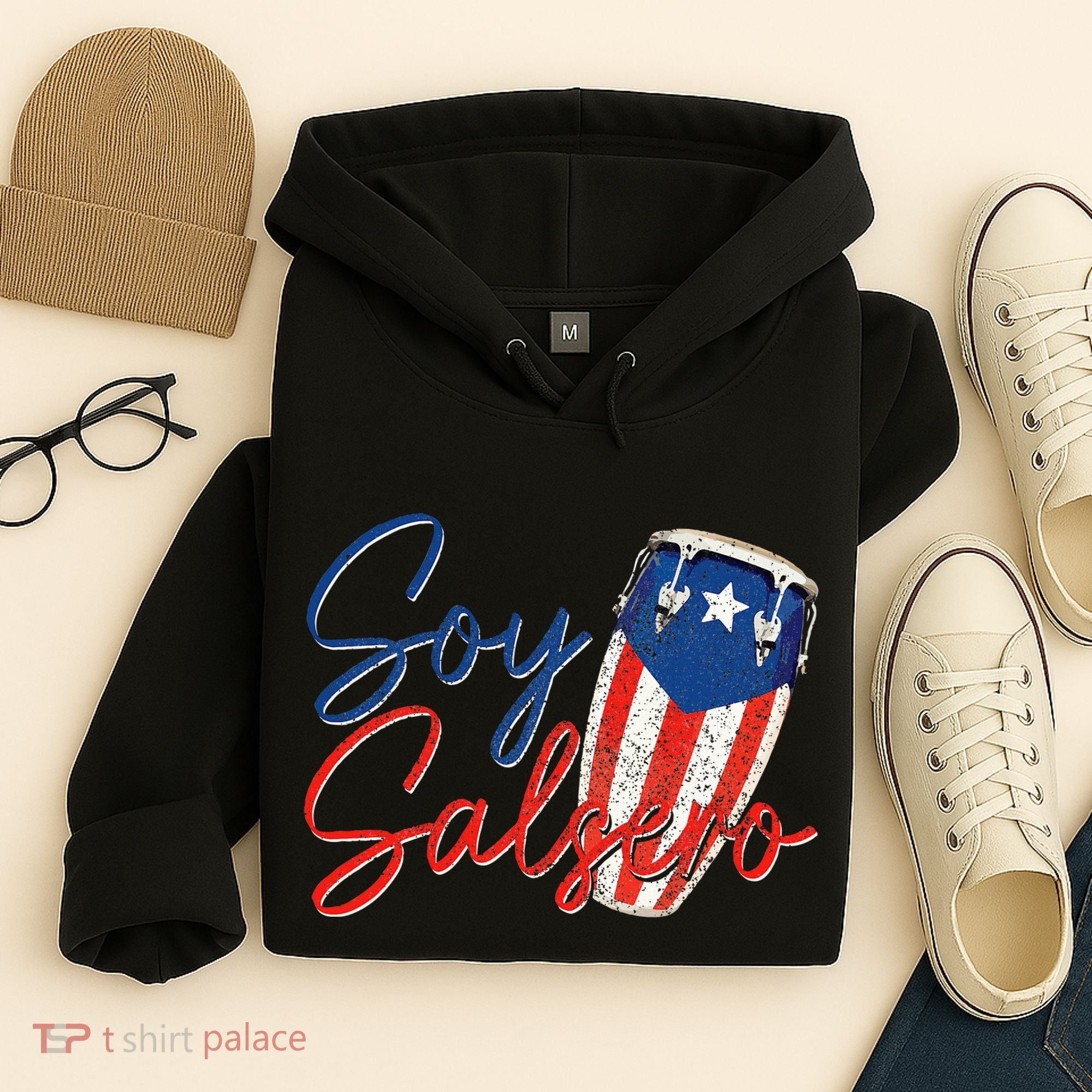 Puerto Rico Salsa Dancing Music Flag Caribbean Souvenir Hoodie