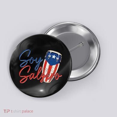 Puerto Rico Salsa Dancing Music Flag Caribbean Souvenir Button