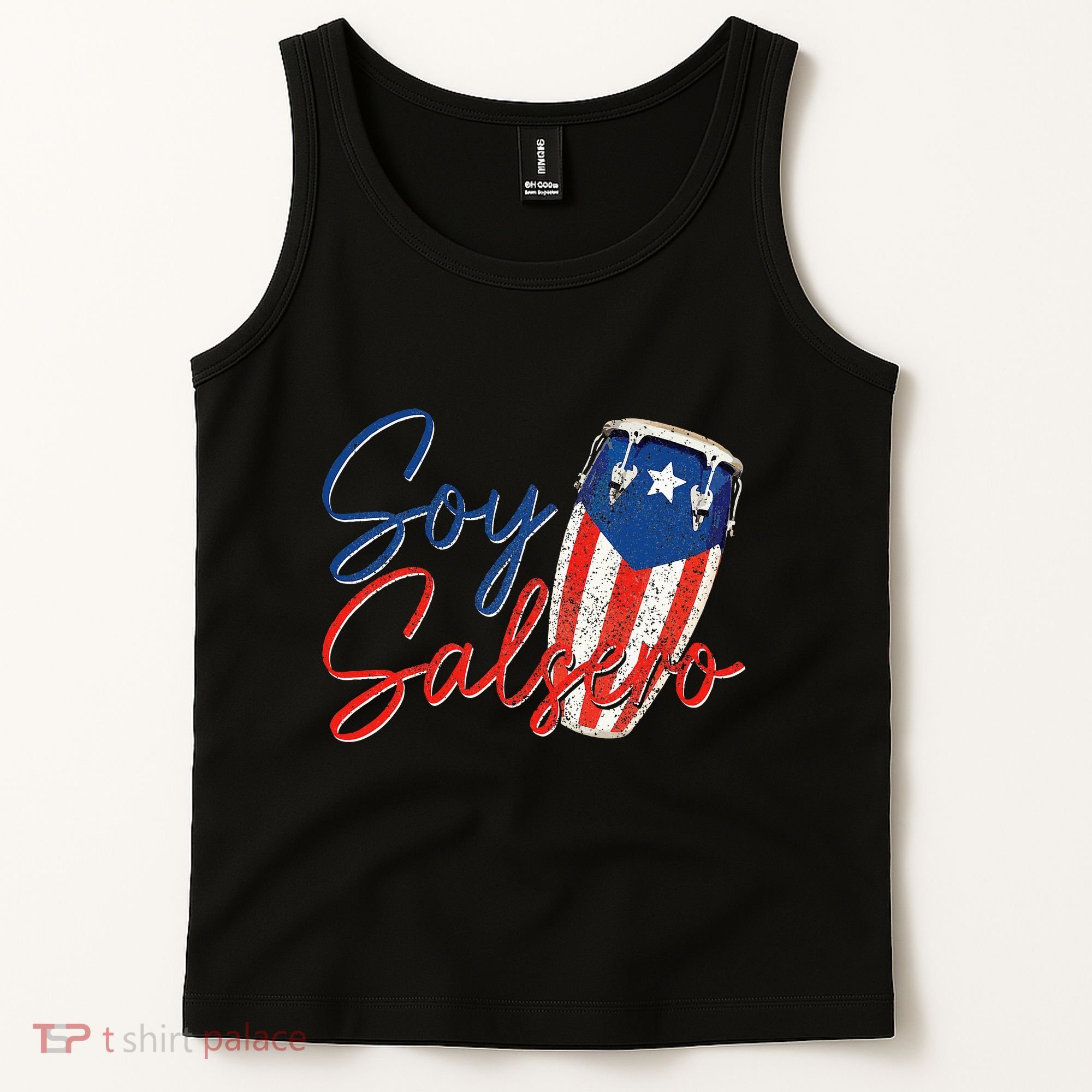 Puerto Rico Salsa Dancing Music Flag Caribbean Souvenir Tank Top