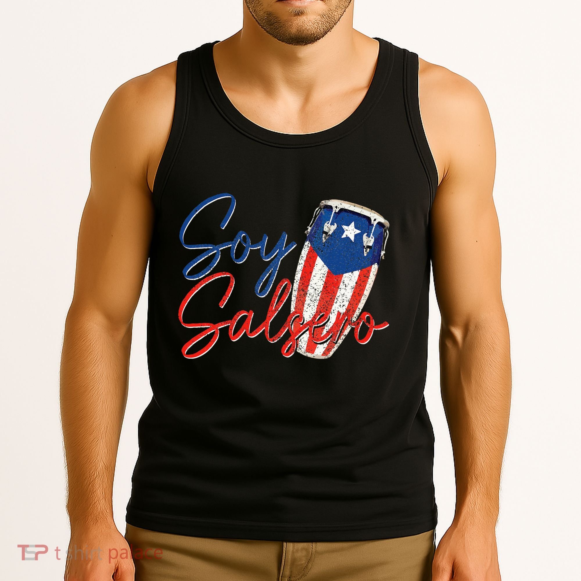 Puerto Rico Salsa Dancing Music Flag Caribbean Souvenir Tank Top