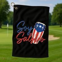 Puerto Rico Salsa Dancing Music Flag Caribbean Souvenir Golf Towel thumb 1