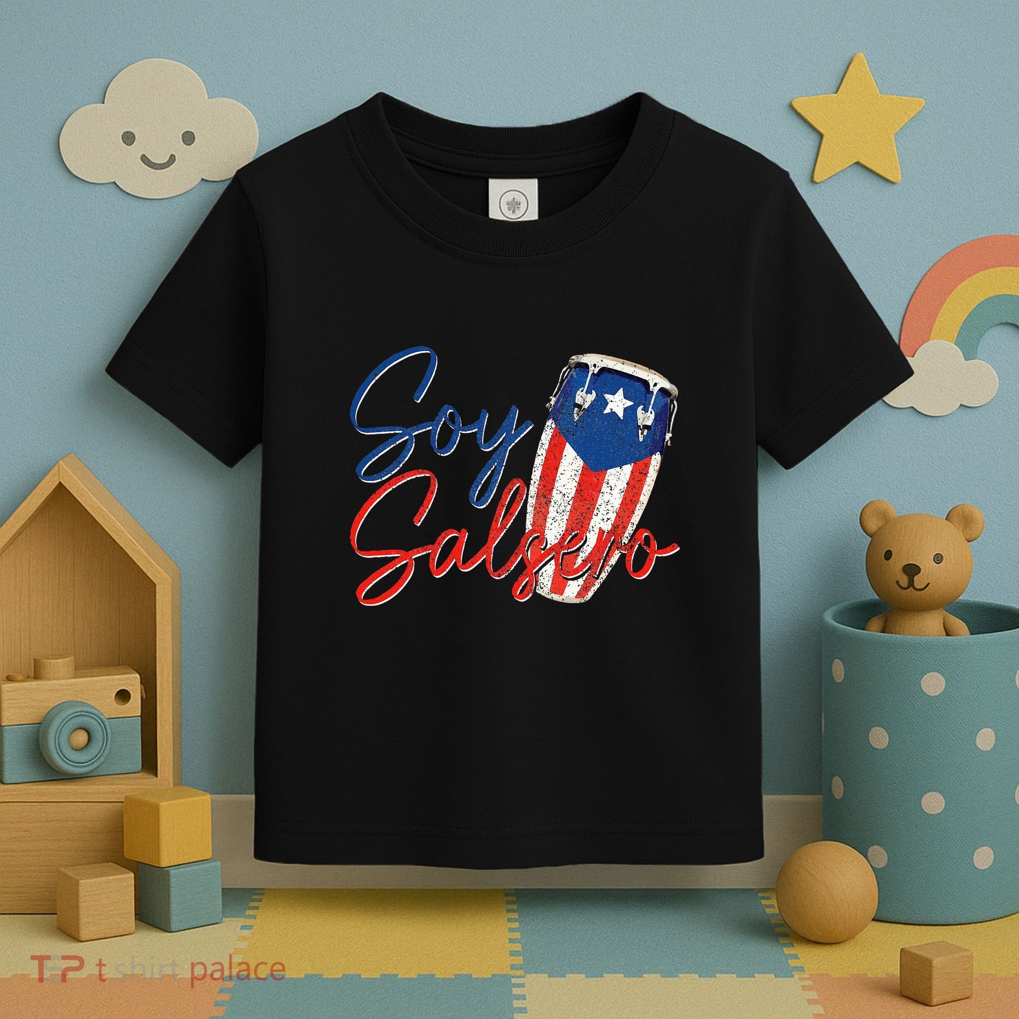 Puerto Rico Salsa Dancing Music Flag Caribbean Souvenir Toddler T-Shirt