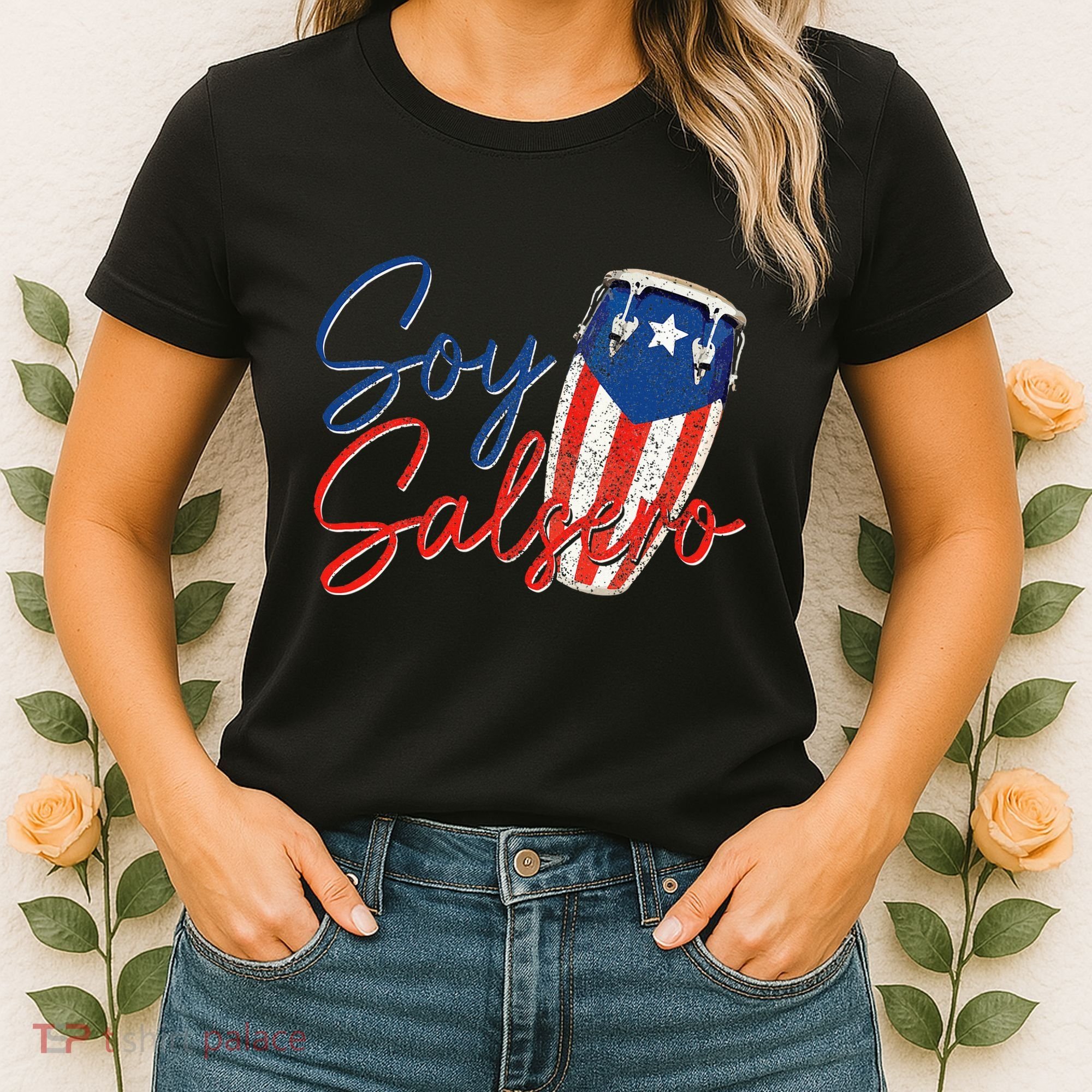 Puerto Rico Salsa Dancing Music Flag Caribbean Souvenir Women's T-Shirt