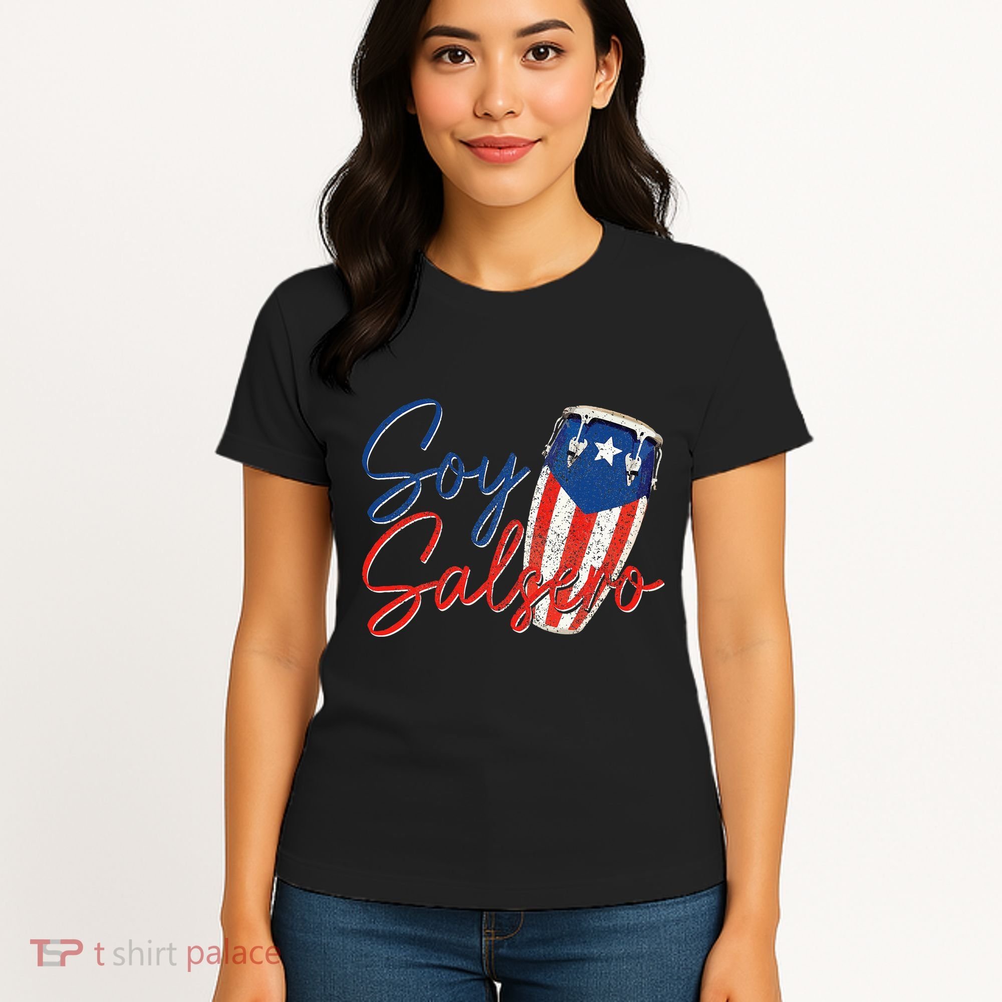 Puerto Rico Salsa Dancing Music Flag Caribbean Souvenir Women's T-Shirt