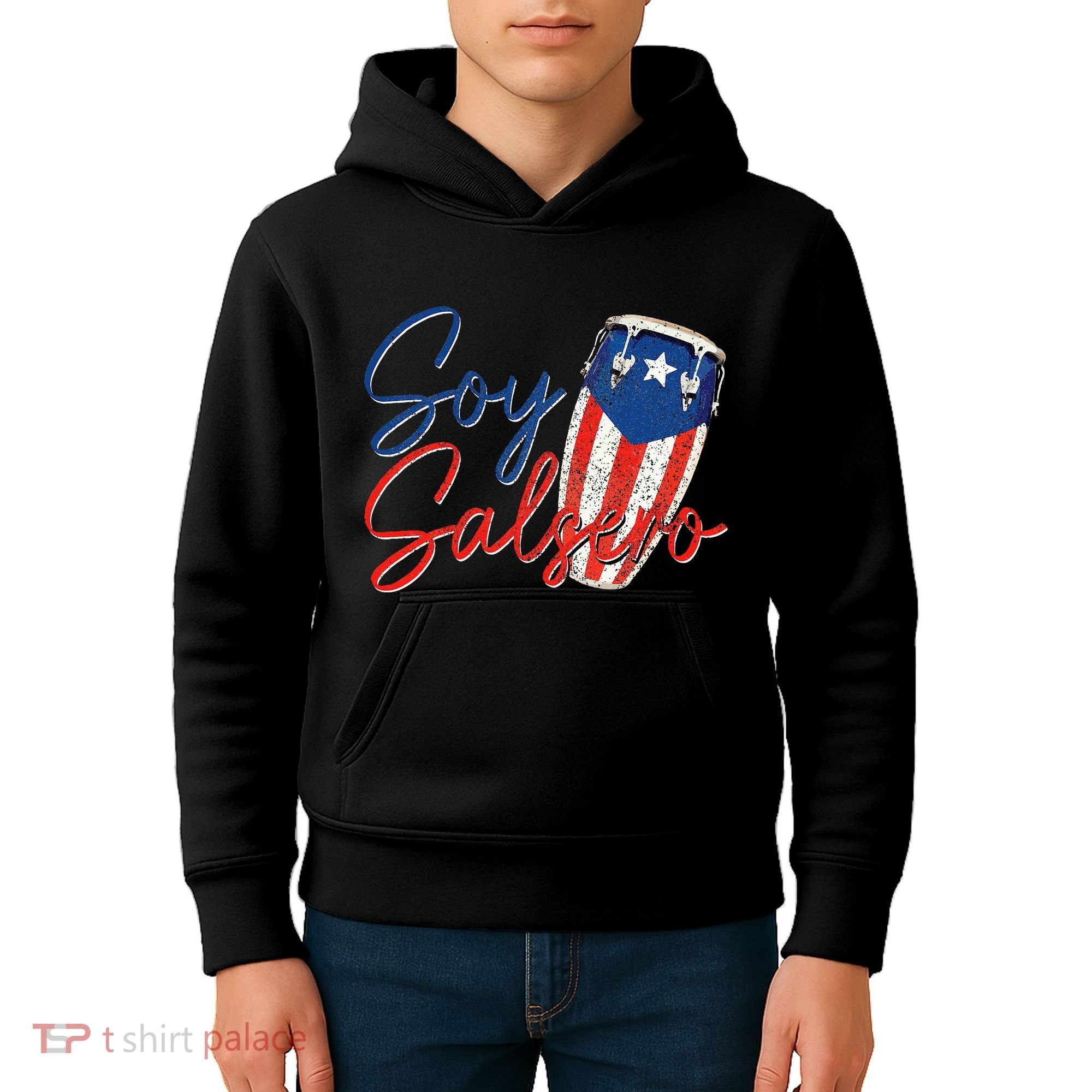 Puerto Rico Salsa Dancing Music Flag Caribbean Souvenir Kids Hoodie