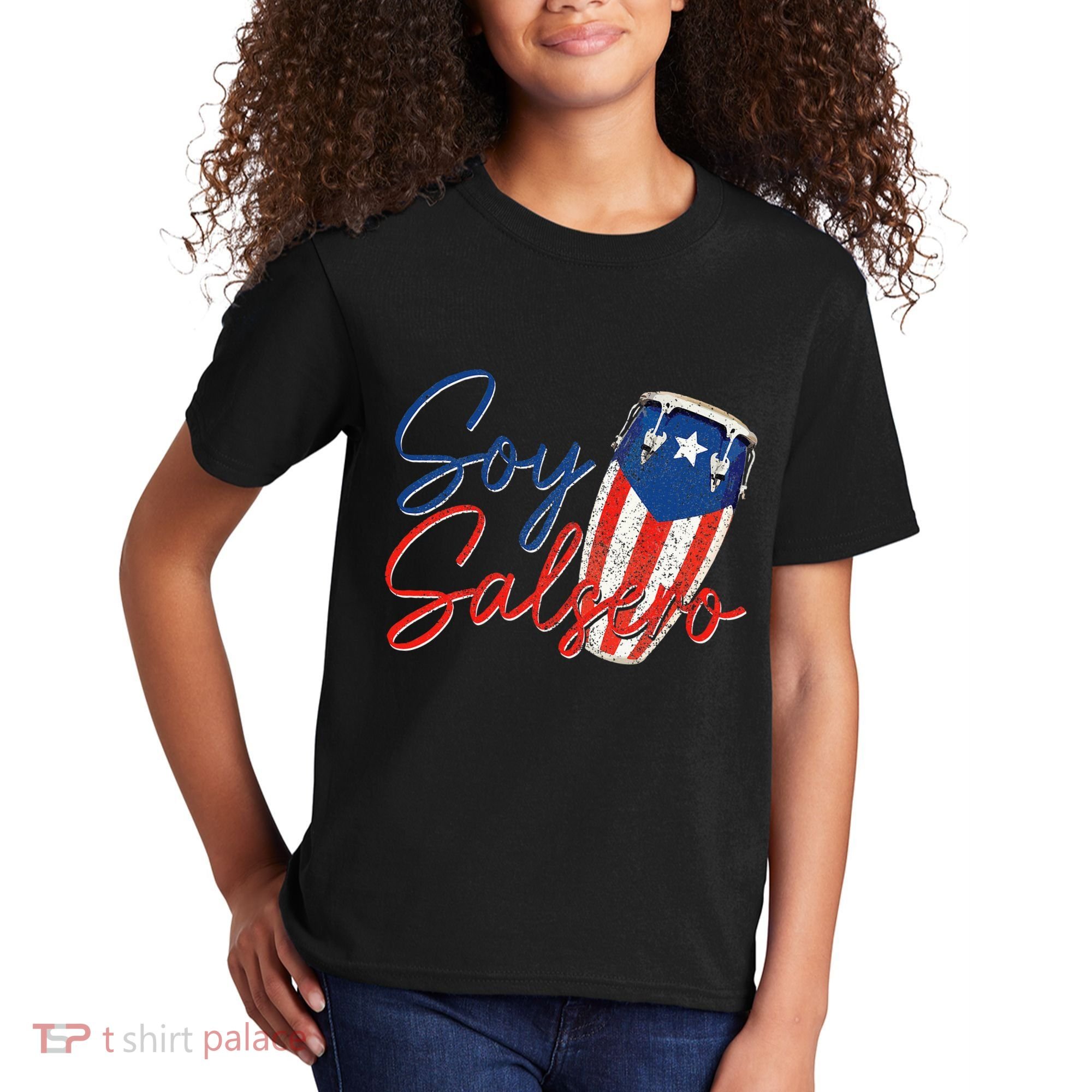 Puerto Rico Salsa Dancing Music Flag Caribbean Souvenir Kids T-Shirt