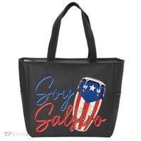 Puerto Rico Salsa Dancing Music Flag Caribbean Souvenir Tote Bag thumb 0