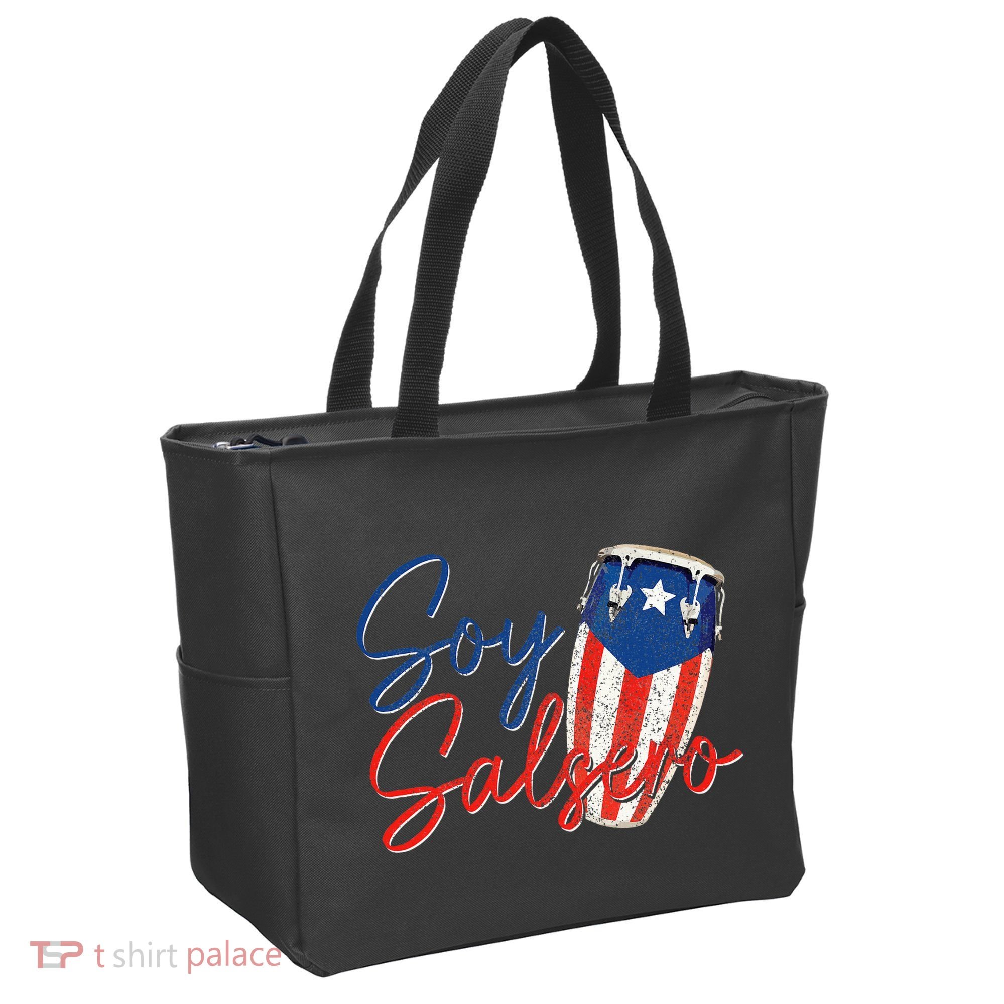 Puerto Rico Salsa Dancing Music Flag Caribbean Souvenir Tote Bag