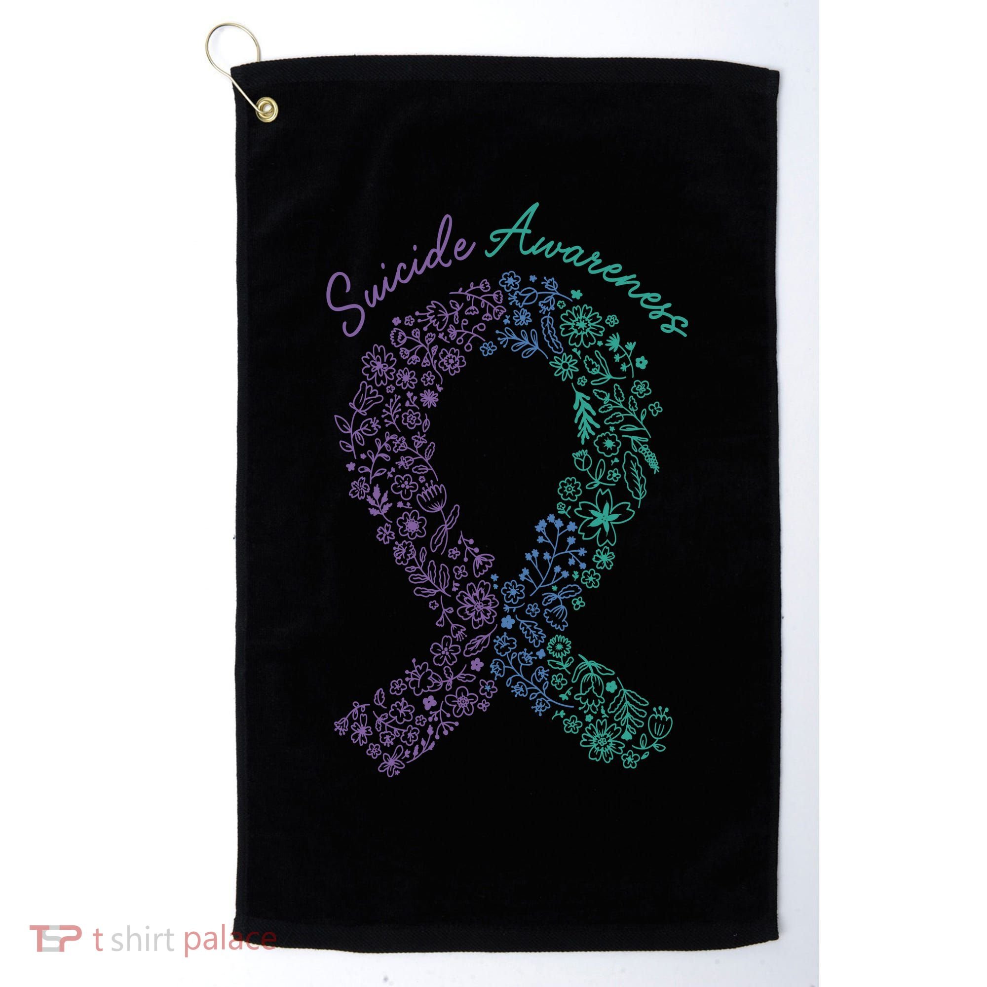 Purple Ribbon Suicide Prevention Awareness Golf Towel