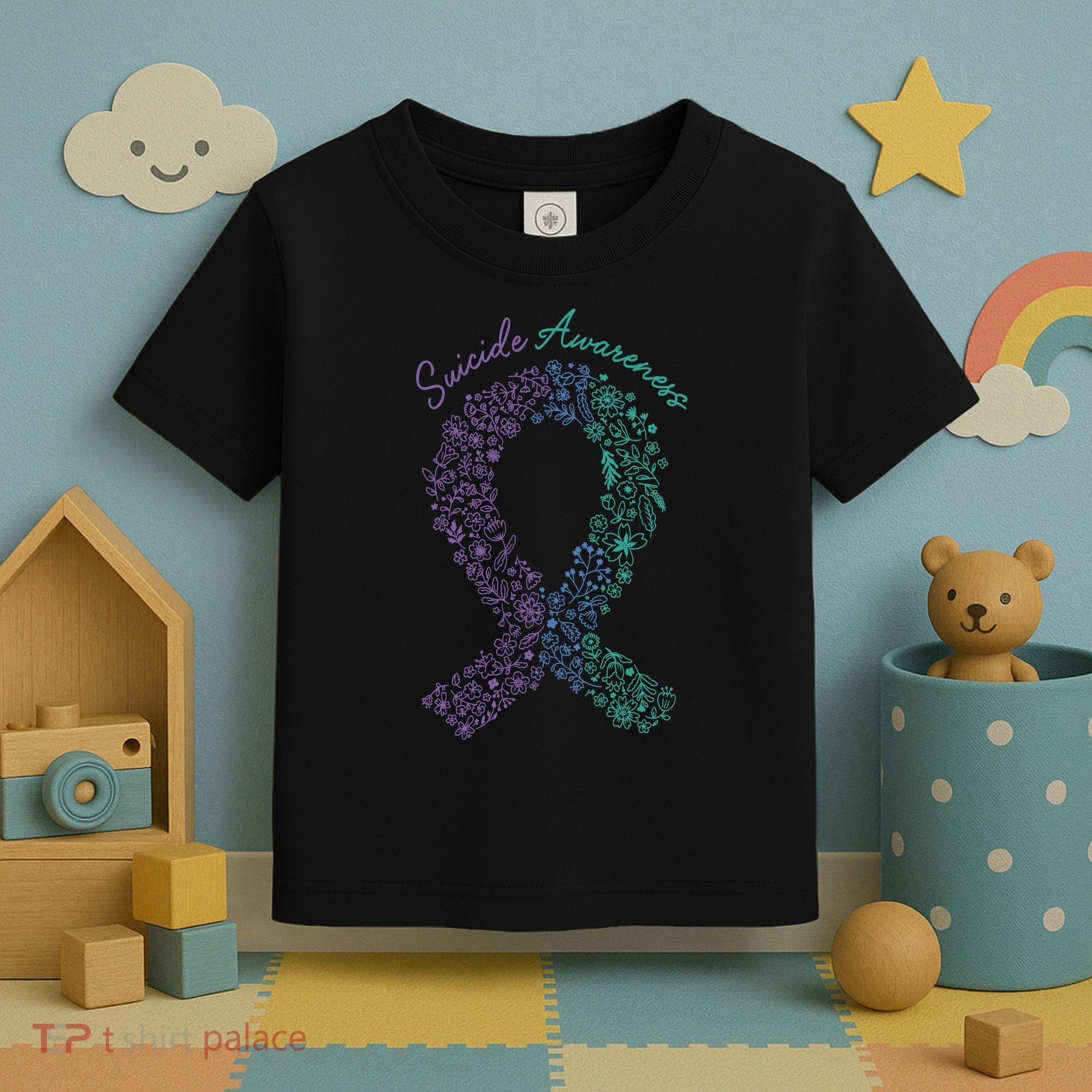 Purple Ribbon Suicide Prevention Awareness Toddler T-Shirt