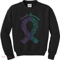 Purple Ribbon Suicide Prevention Awareness Kids Sweatshirt thumb 0