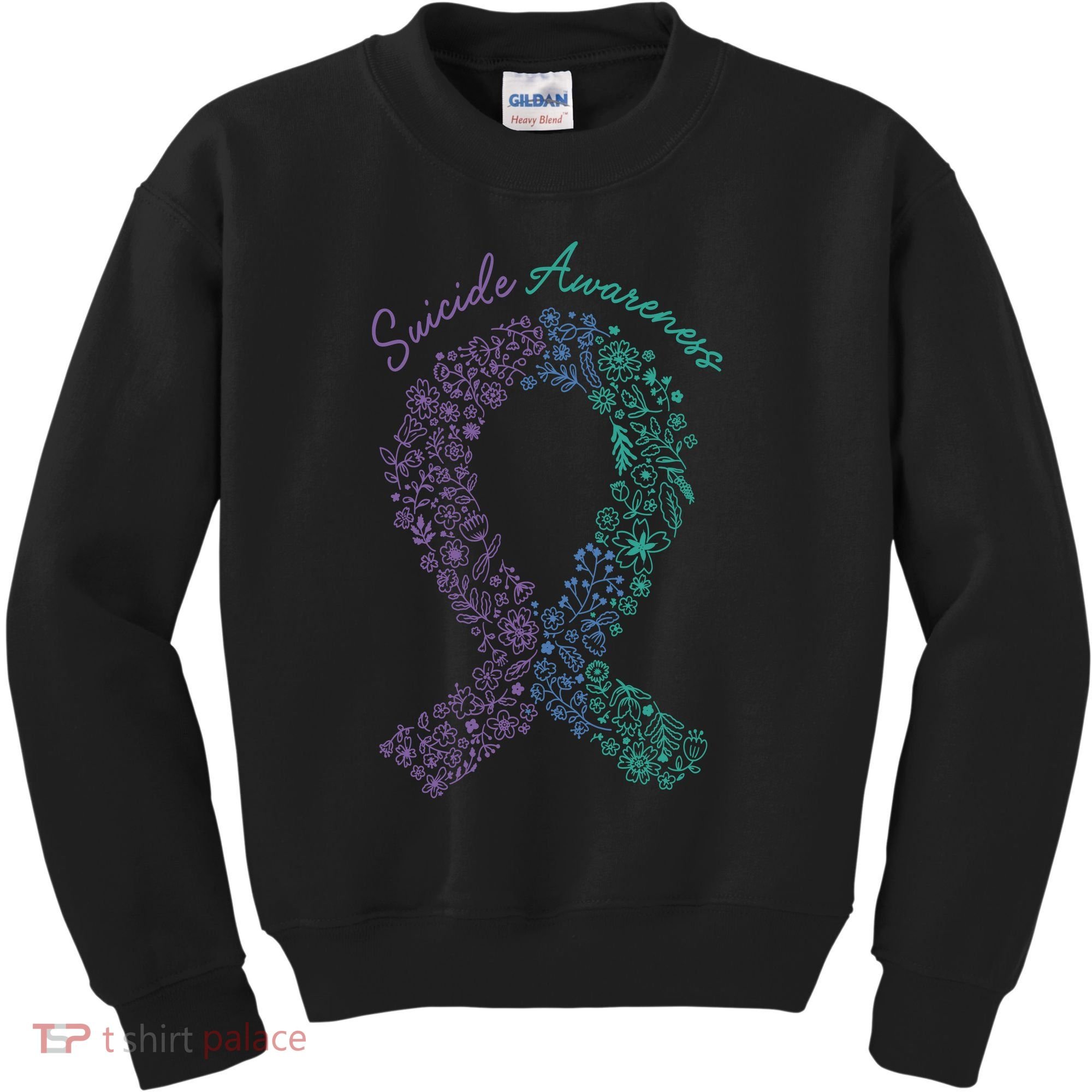 Purple Ribbon Suicide Prevention Awareness Kids Sweatshirt