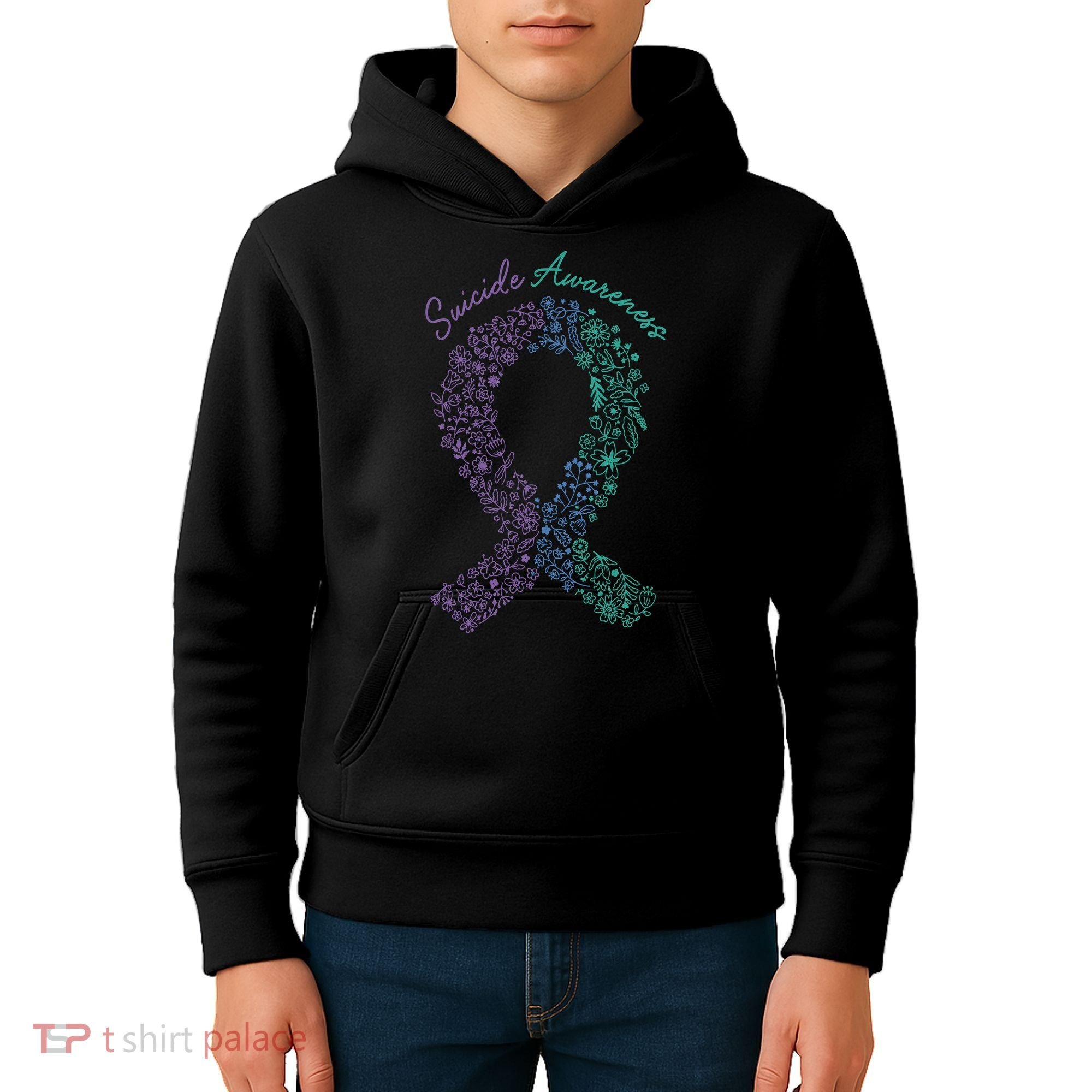 Purple Ribbon Suicide Prevention Awareness Kids Hoodie