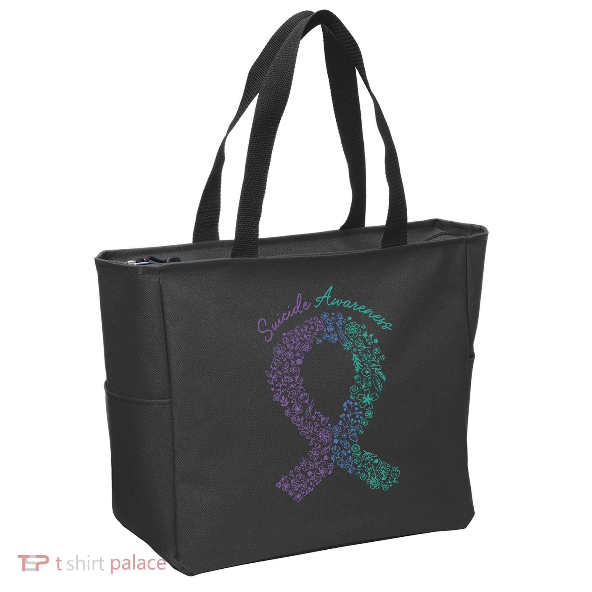 Purple Ribbon Suicide Prevention Awareness Tote Bag
