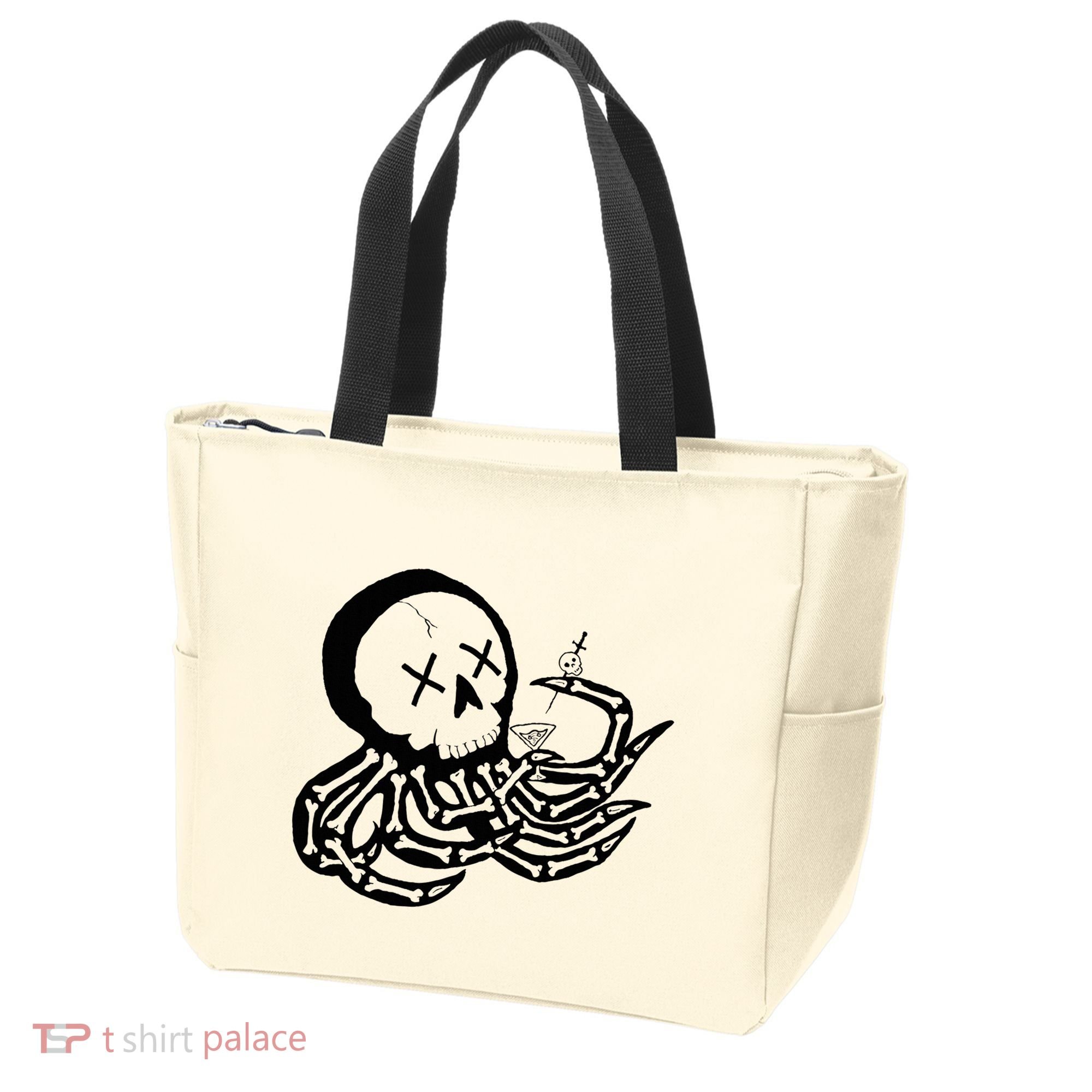 Punk Rock Skeleton Octopus Tote Bag
