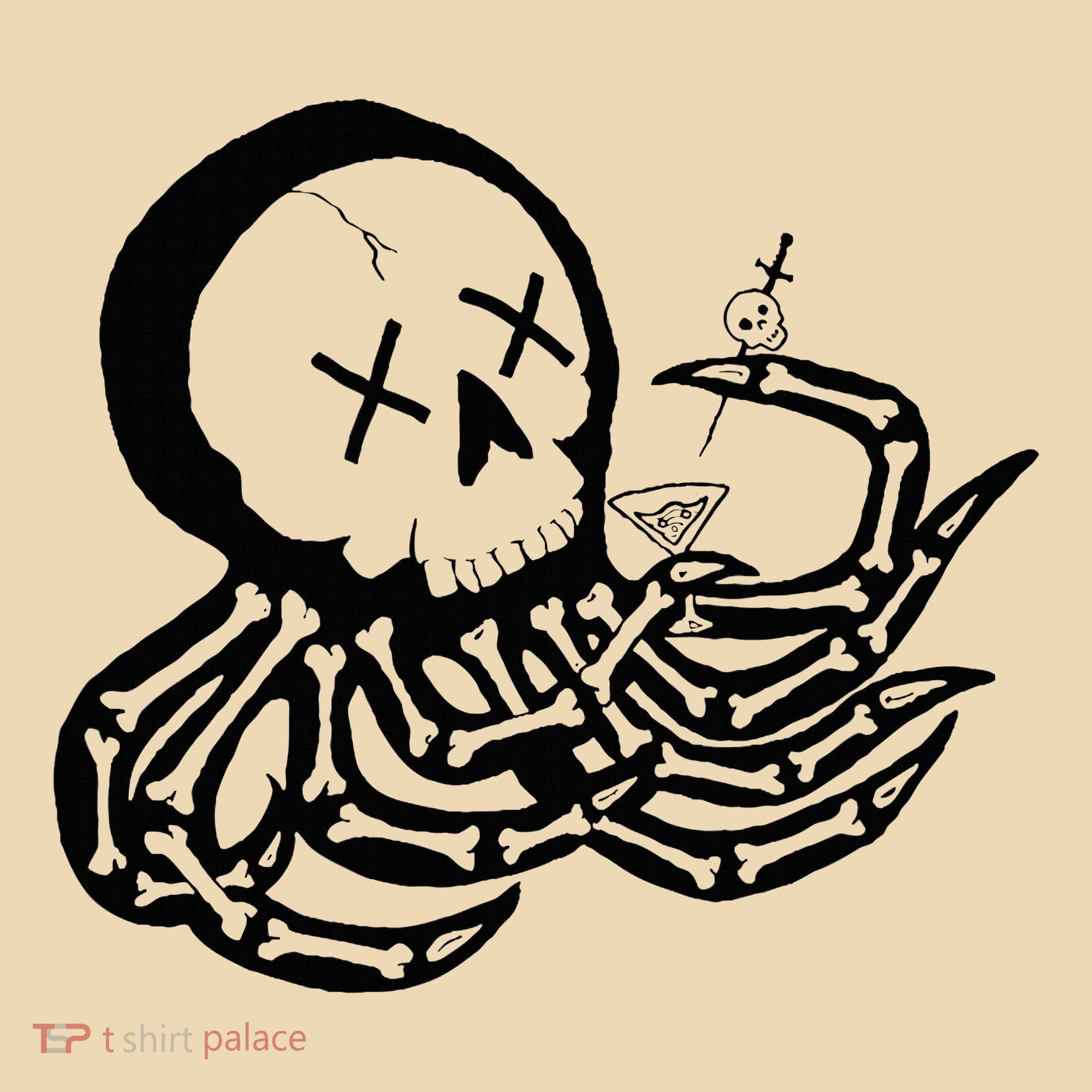 Punk Rock Skeleton Octopus Tote Bag