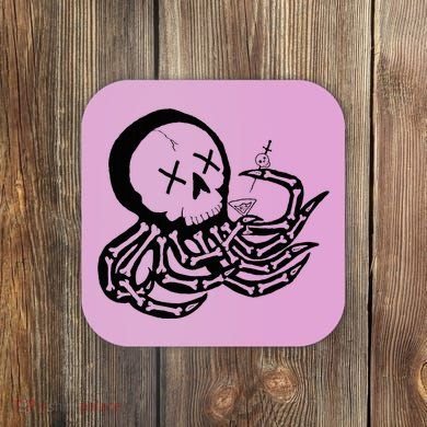 Punk Rock Skeleton Octopus Coaster