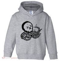 Punk Rock Skeleton Octopus Toddler Hoodie thumb 0
