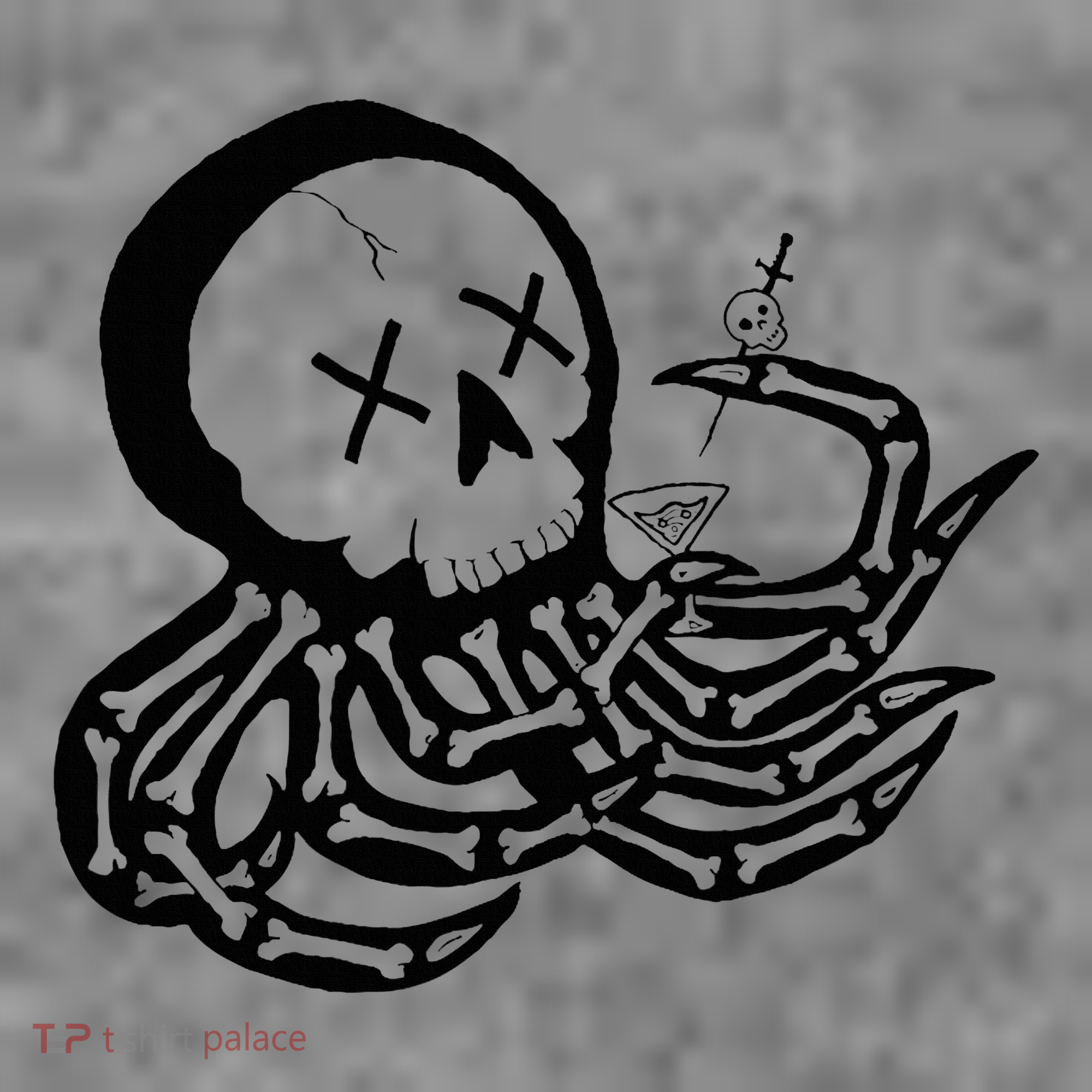 Punk Rock Skeleton Octopus Toddler Hoodie