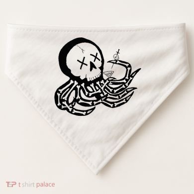 Punk Rock Skeleton Octopus USA-Made Doggie Bandana