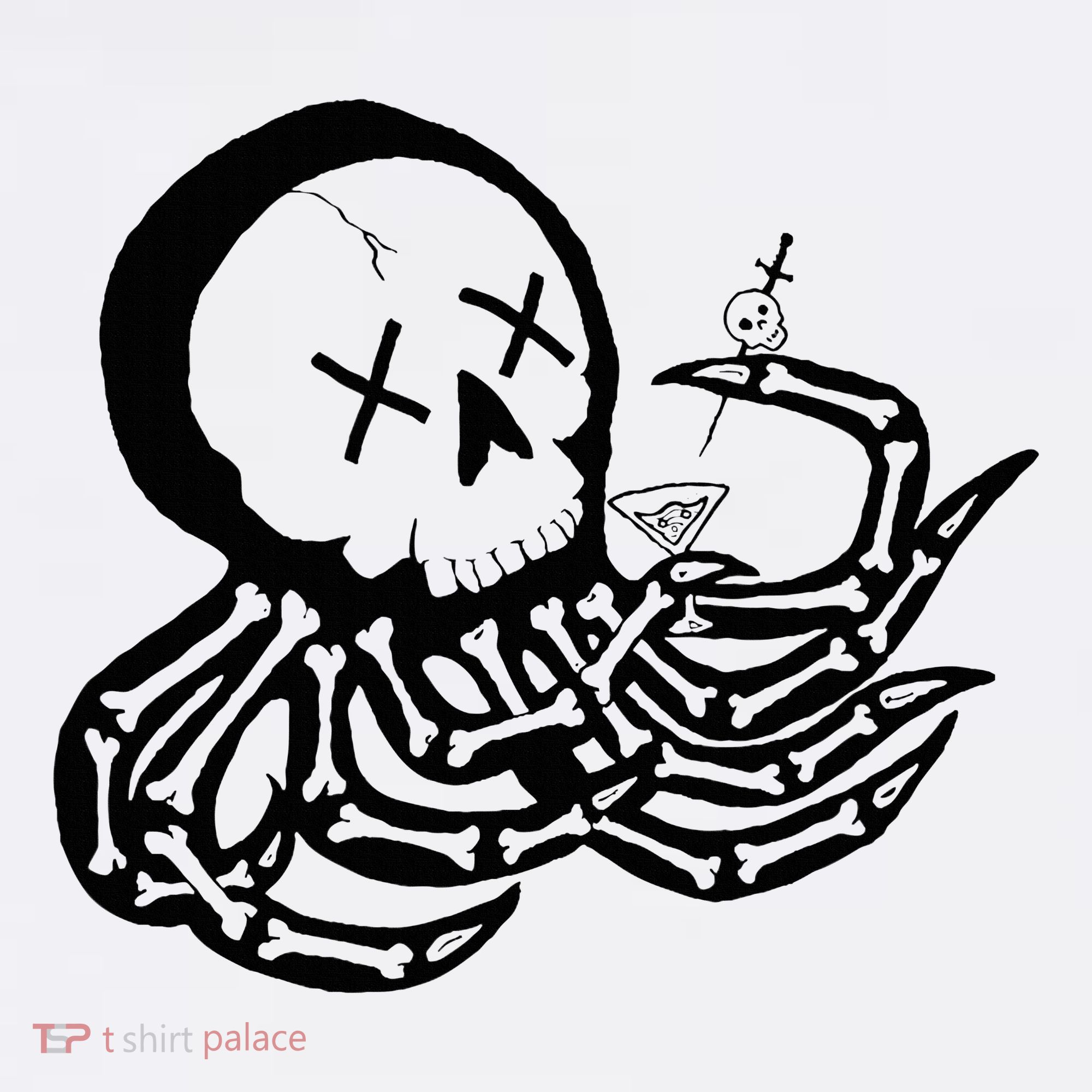 Punk Rock Skeleton Octopus Button