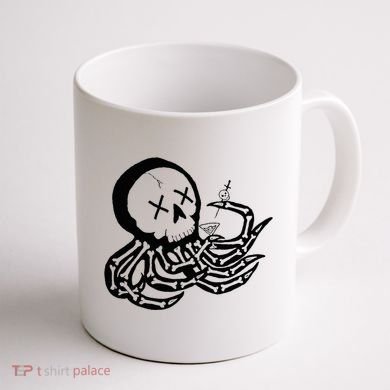Punk Rock Skeleton Octopus Coffee Mug back