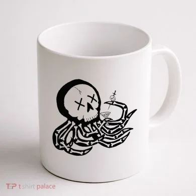 Punk Rock Skeleton Octopus Coffee Mug back