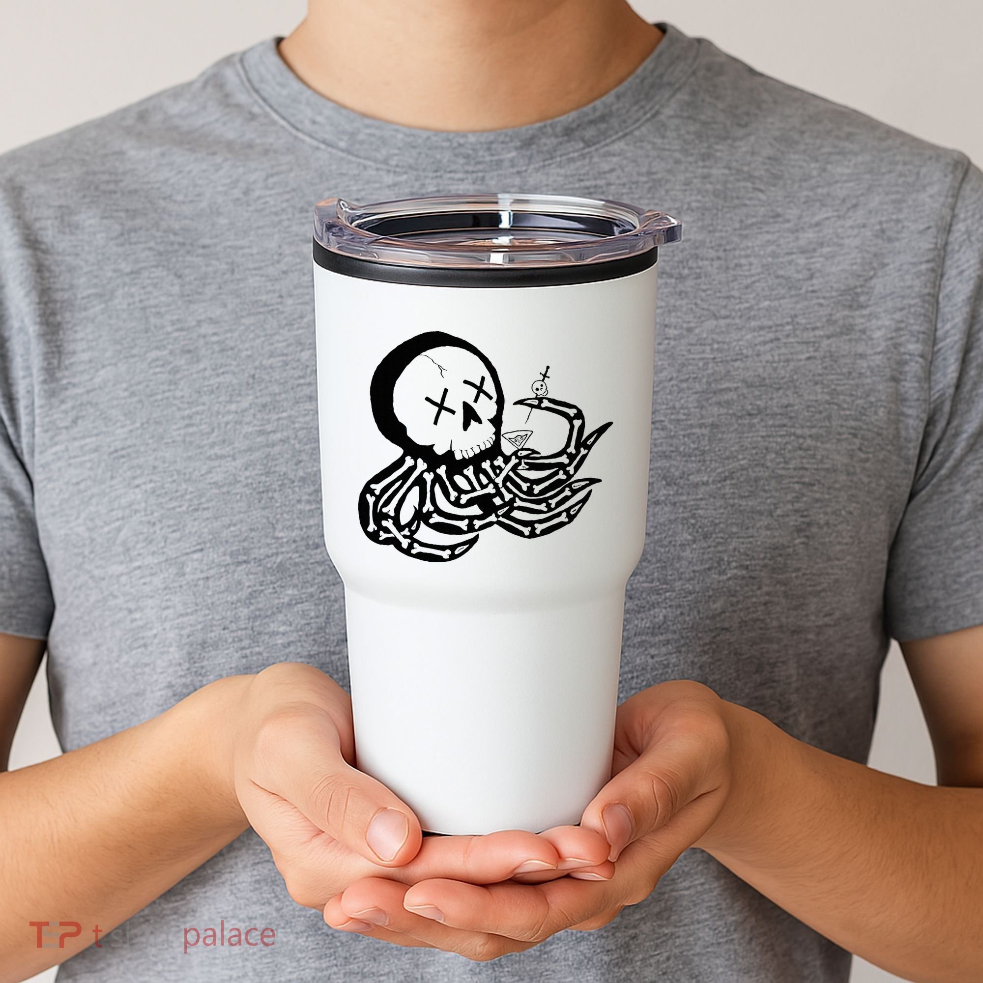Punk Rock Skeleton Octopus Tumbler
