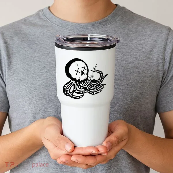 Punk Rock Skeleton Octopus Tumbler