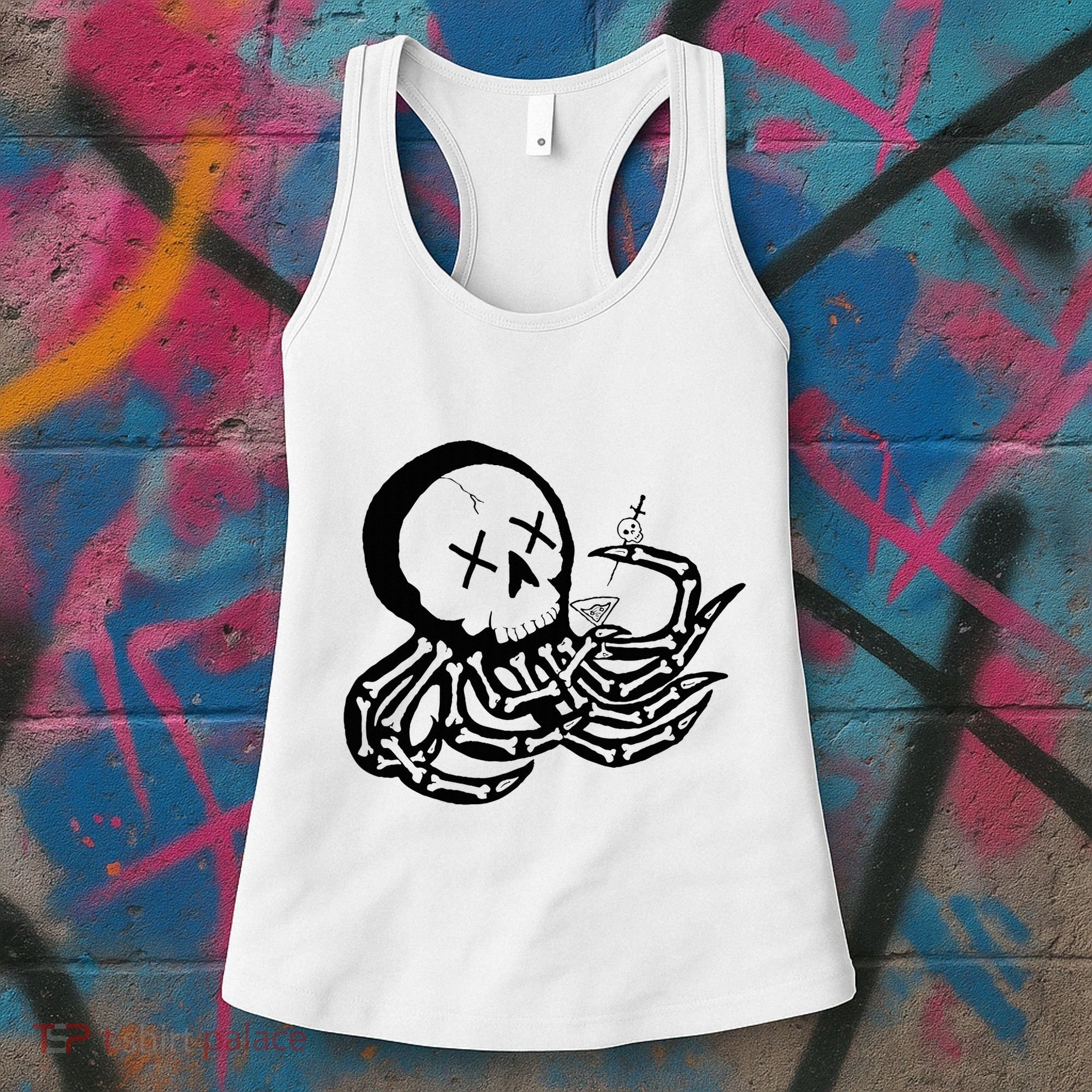 Punk Rock Skeleton Octopus Women's Tank Top