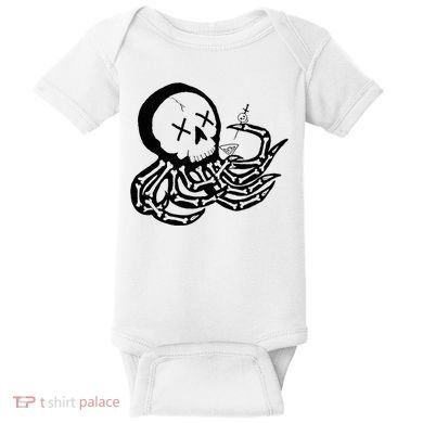 Punk Rock Skeleton Octopus Baby Bodysuit