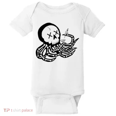Punk Rock Skeleton Octopus Baby Bodysuit