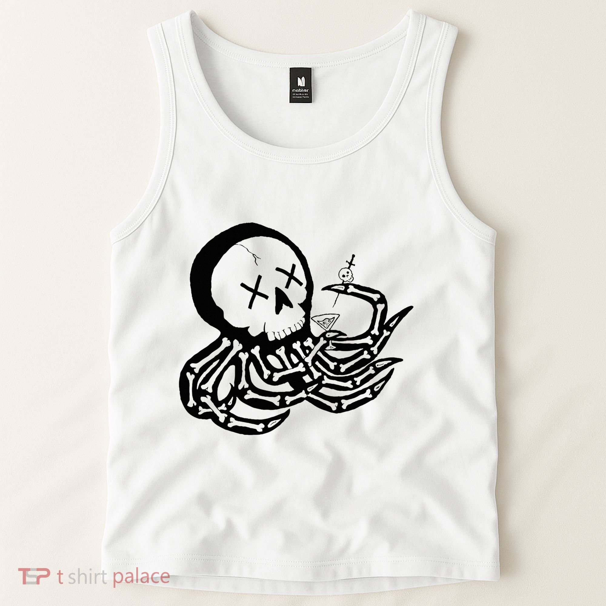 Punk Rock Skeleton Octopus Tank Top