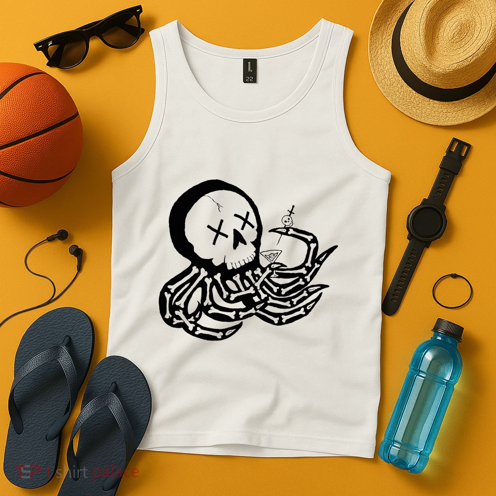 Punk Rock Skeleton Octopus Tank Top