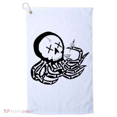 Punk Rock Skeleton Octopus Golf Towel