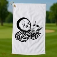 Punk Rock Skeleton Octopus Golf Towel thumb 1