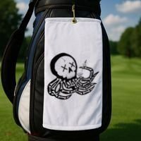 Punk Rock Skeleton Octopus Golf Towel thumb 2