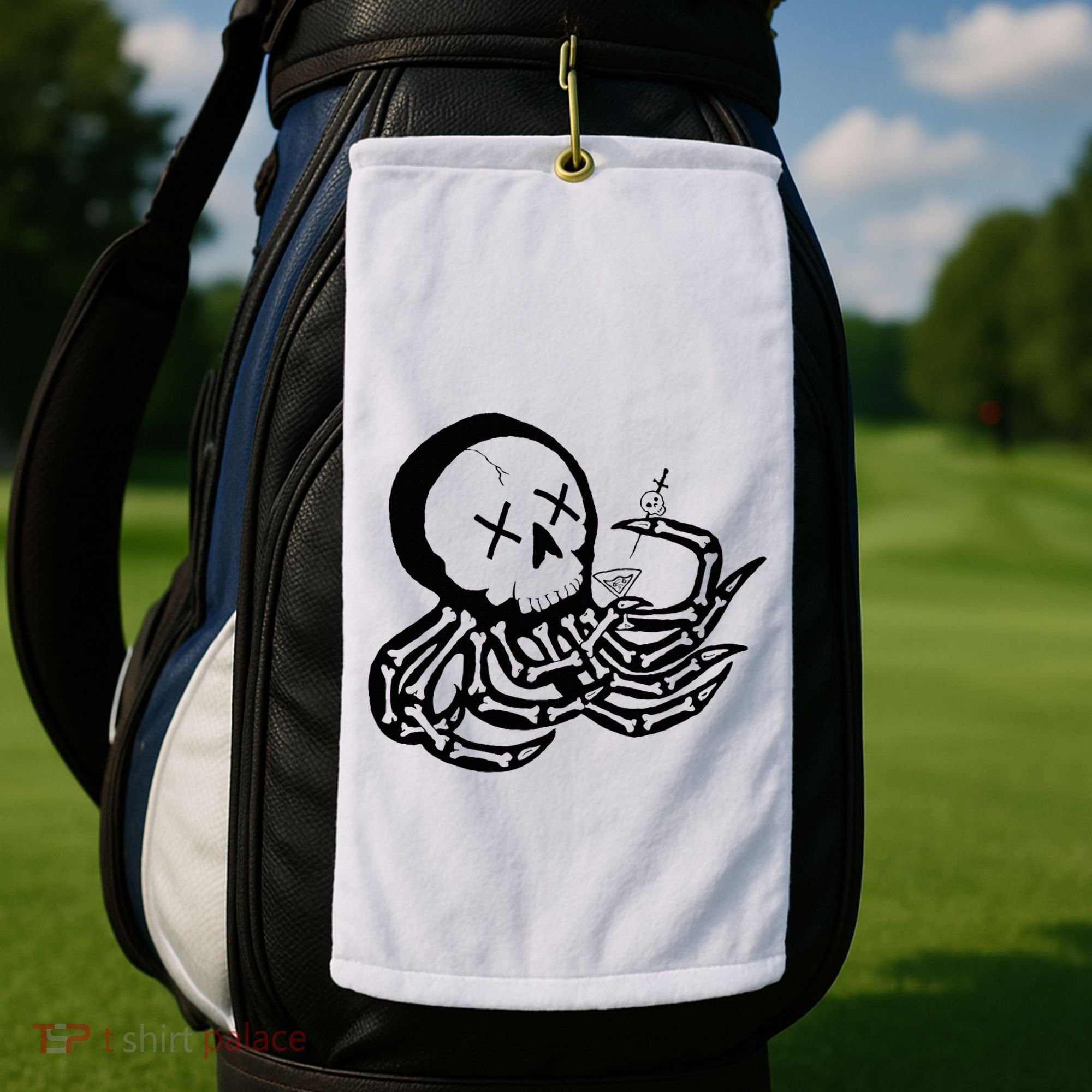 Punk Rock Skeleton Octopus Golf Towel
