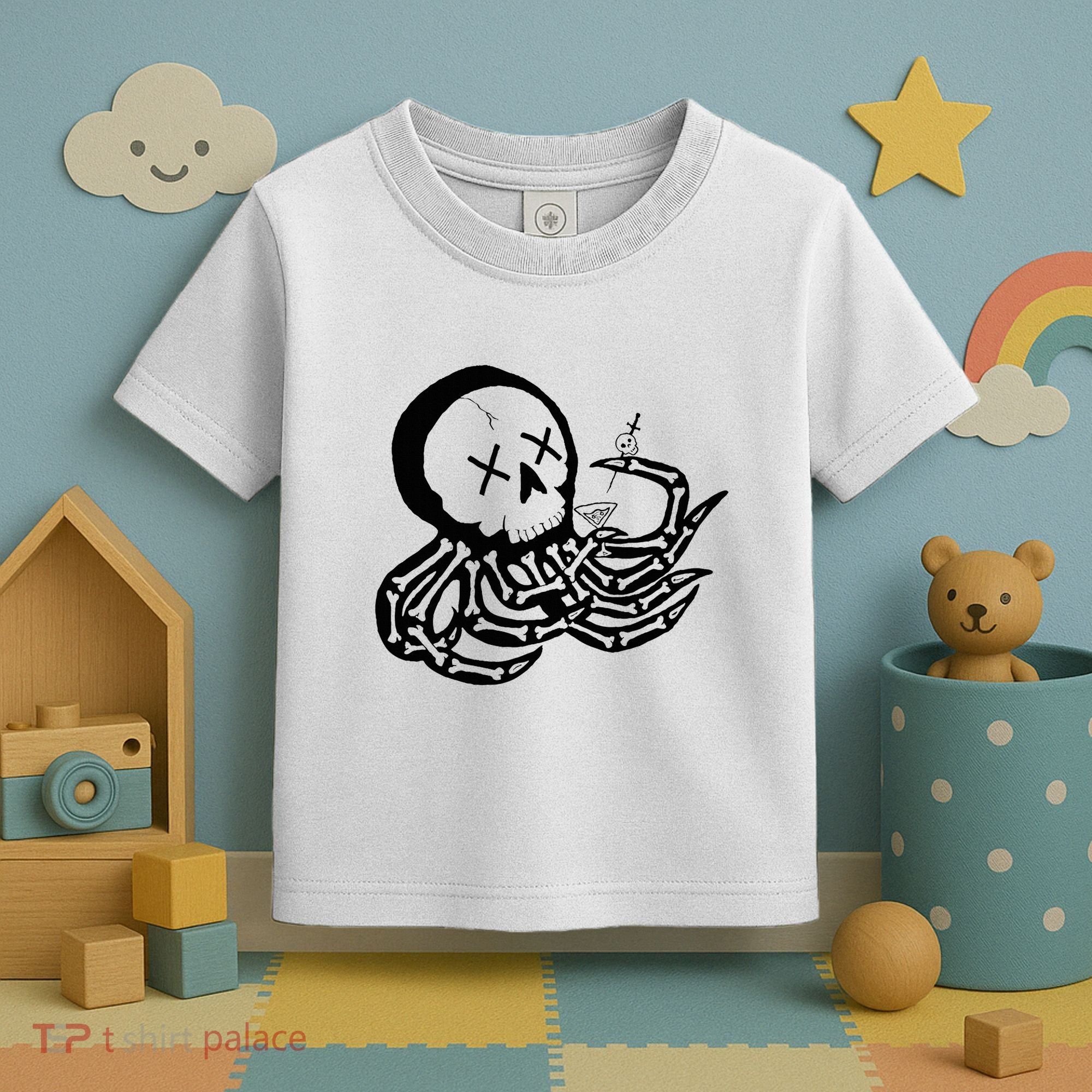 Punk Rock Skeleton Octopus Toddler T-Shirt