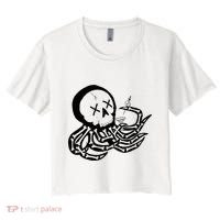 Punk Rock Skeleton Octopus Women's Crop Top Tee thumb 0