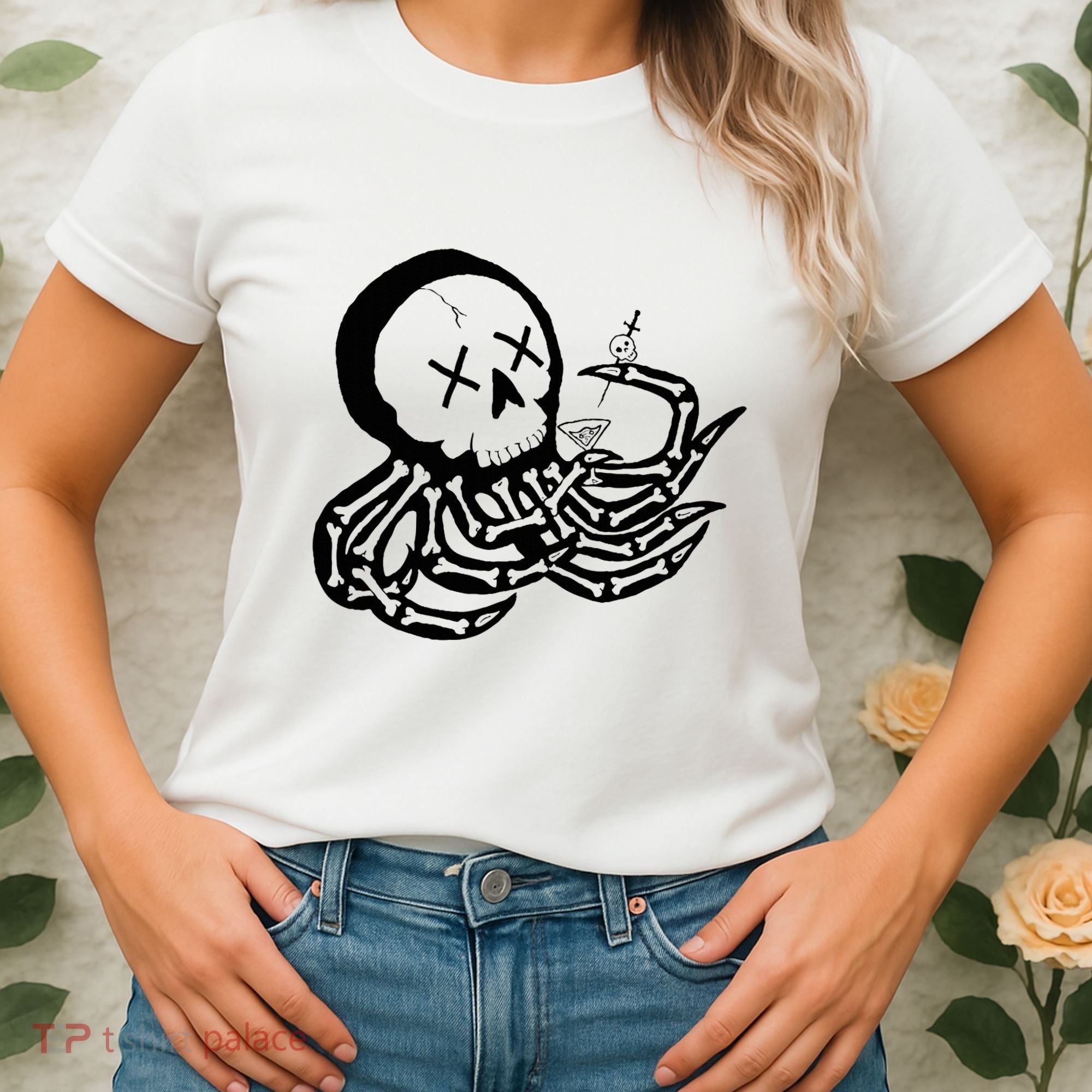 Punk Rock Skeleton Octopus Women's T-Shirt