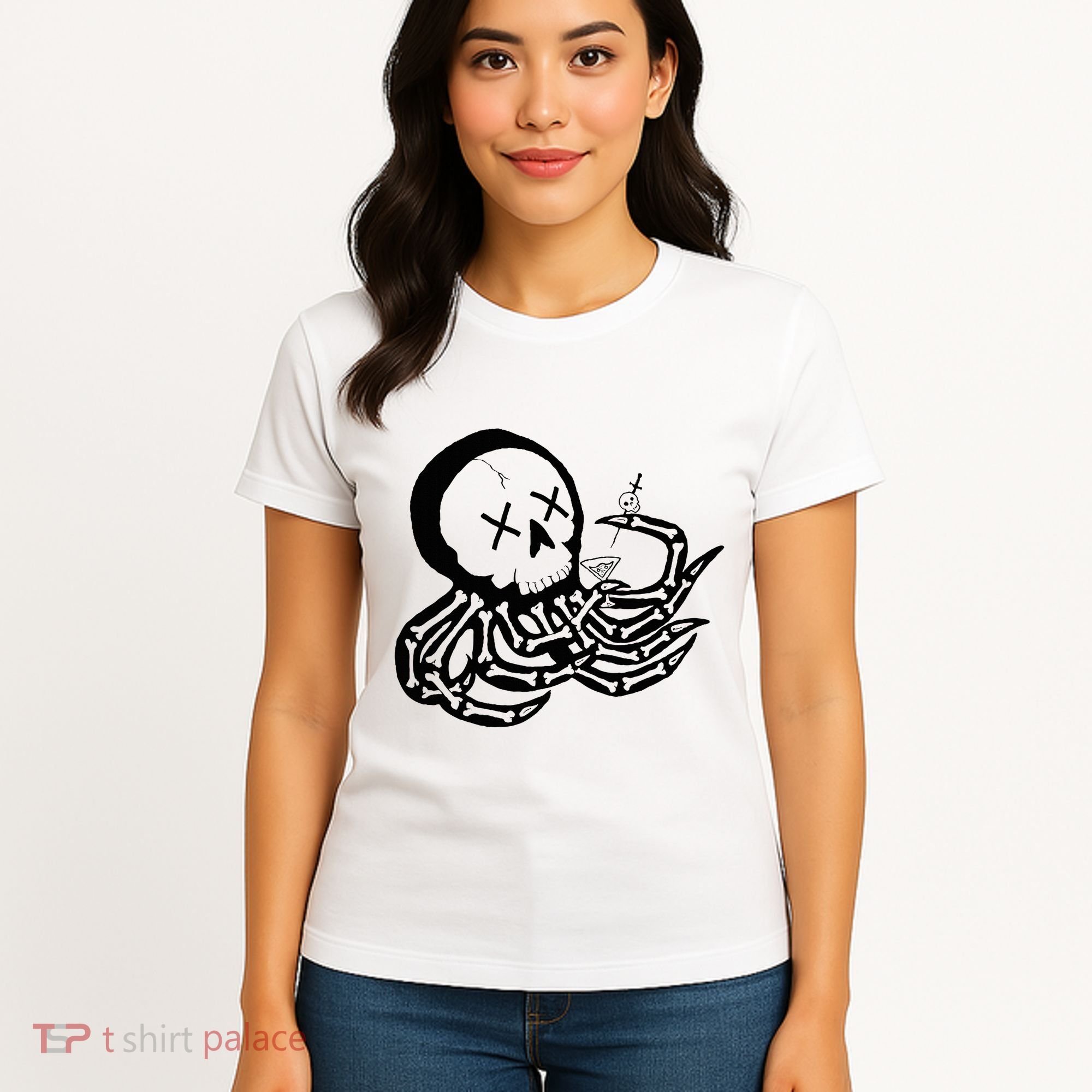 Punk Rock Skeleton Octopus Women's T-Shirt