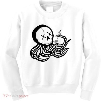 Punk Rock Skeleton Octopus Kids Sweatshirt