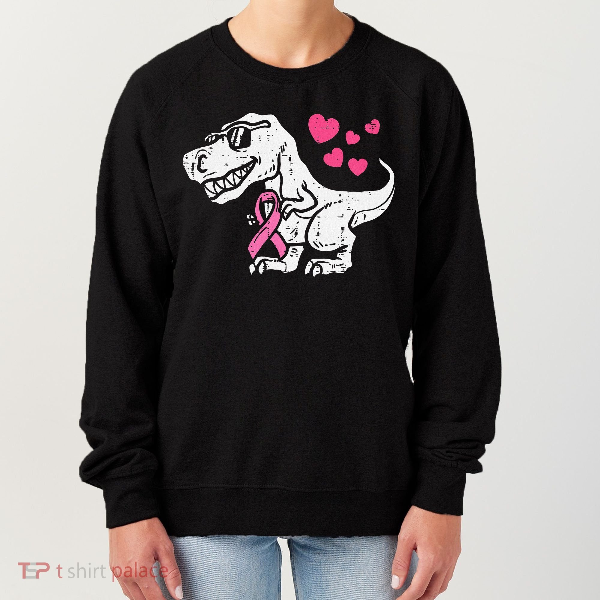 Pink Ribbon TRex Breast Cancer Awareness Women's Sweatshirt