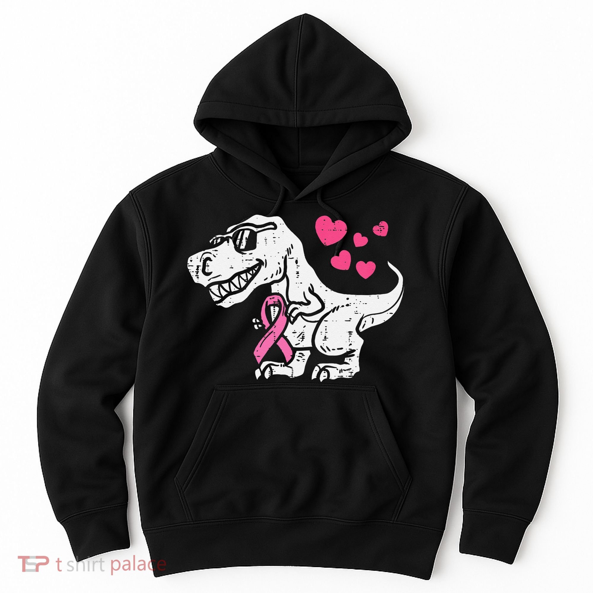 Pink Ribbon TRex Breast Cancer Awareness Hoodie