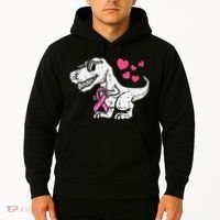 Pink Ribbon TRex Breast Cancer Awareness Hoodie thumb 2