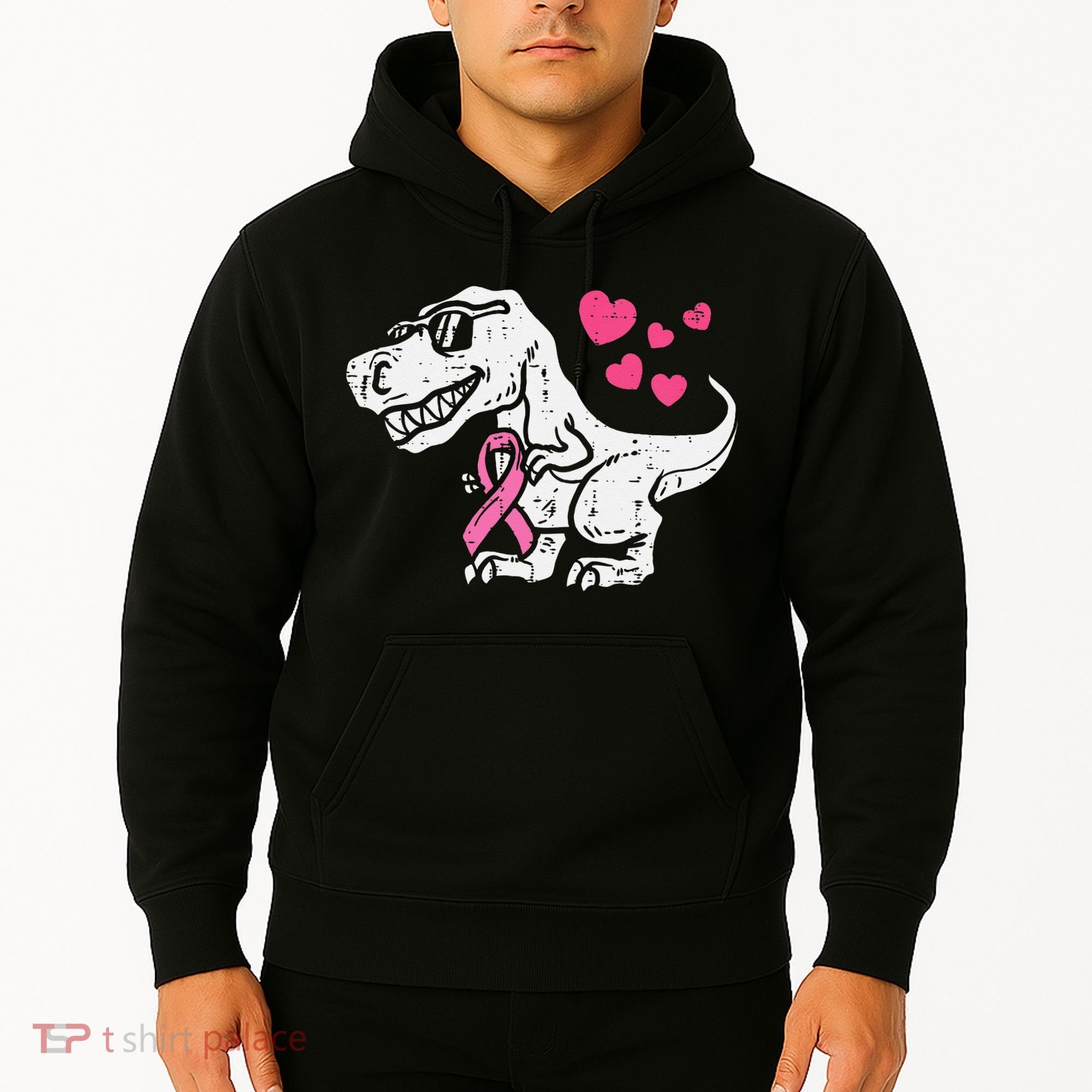 Pink Ribbon TRex Breast Cancer Awareness Hoodie