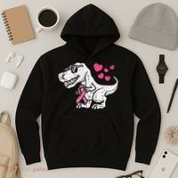 Pink Ribbon TRex Breast Cancer Awareness Hoodie thumb 3