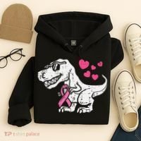 Pink Ribbon TRex Breast Cancer Awareness Hoodie thumb 4